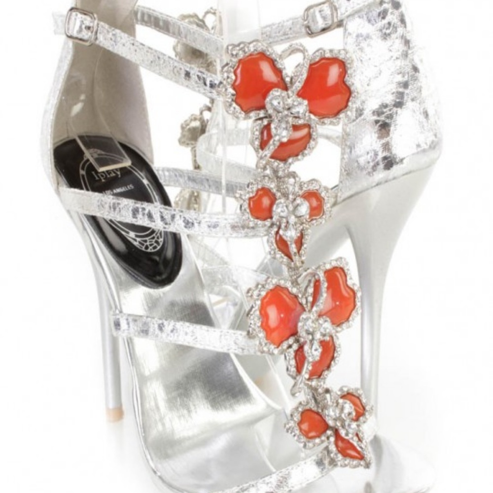 👠RHINESTONE HIGH HEEL PLATFORM STILETTO SHOES - Picture 3 of 5